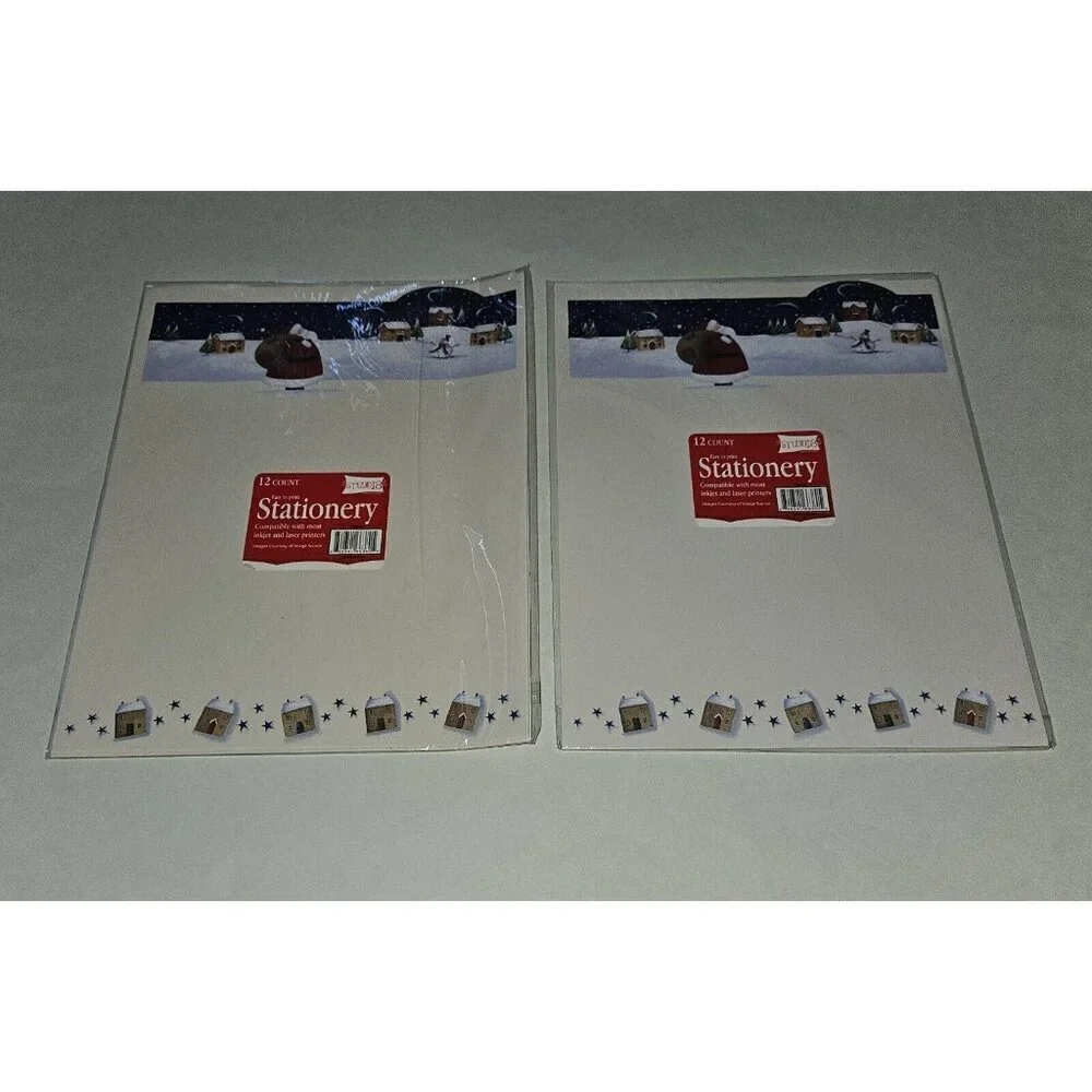 NEW 4 Packs 8.5x11 Letter Paper Stationary Studio G Santa Christmas 12 sheet/pk